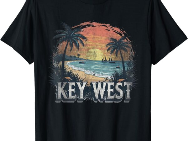 Retro key west landscape vintage souvenir t-shirt