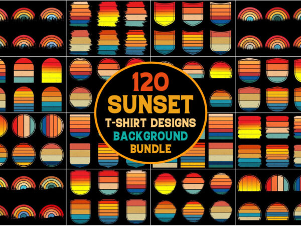 Retro vintage sunset grunge background bundle t shirt design online Retro vintage sunset grunge background bundle t shirt design online