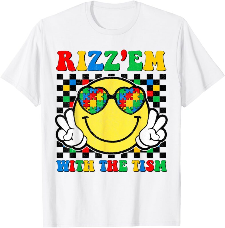 Rizz Em With The Tism Funny Autism Awareness Boys Girls Kids T-Shirt