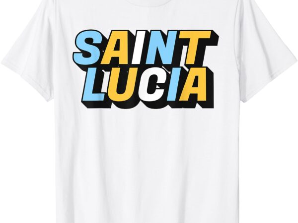 Saint lucia – island pride tee with flag colors t-shirt