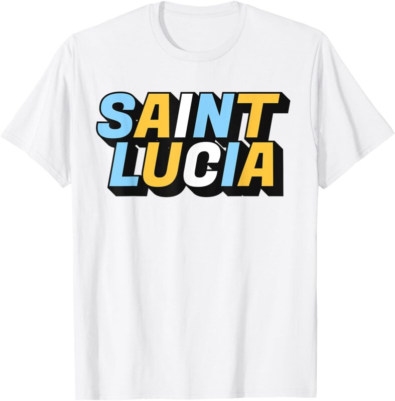 Saint Lucia – Island Pride Tee with Flag Colors T-Shirt
