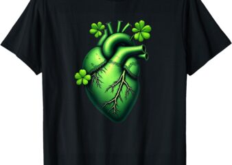 Shamrock Heart Cardiac Nurse St Patricks Day T-Shirt