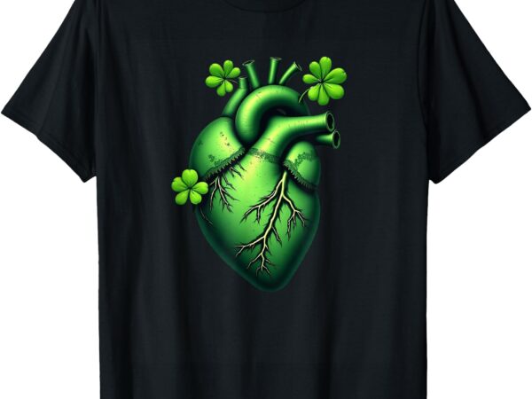 Shamrock heart cardiac nurse st patricks day t-shirt