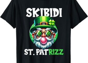 Skibidi St Patrick’s Day St Pat Rizz Funny T-Shirt