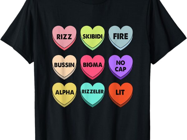Skibidi valentine’s day funny valentine’s day rizz no cap t-shirt