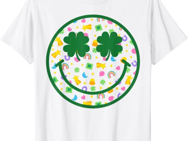 Smile face lucky charm saint patrick’s day shamrock t-shirt