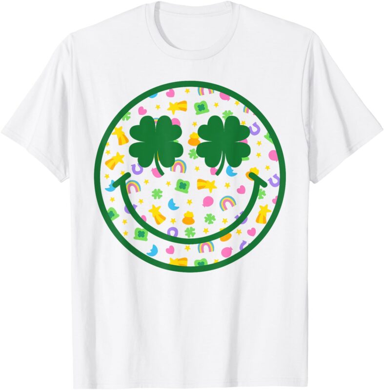 Smile Face Lucky Charm Saint Patrick’s Day Shamrock T-Shirt