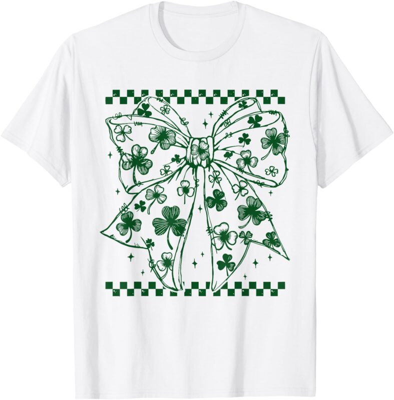 St Patrick’s Day Coquette Bow Lucky Shamrock Irish Bow Women T-Shirt
