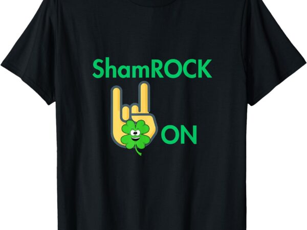 St patricks day retro groovy shamrock rock ‘n’ roll t-shirt