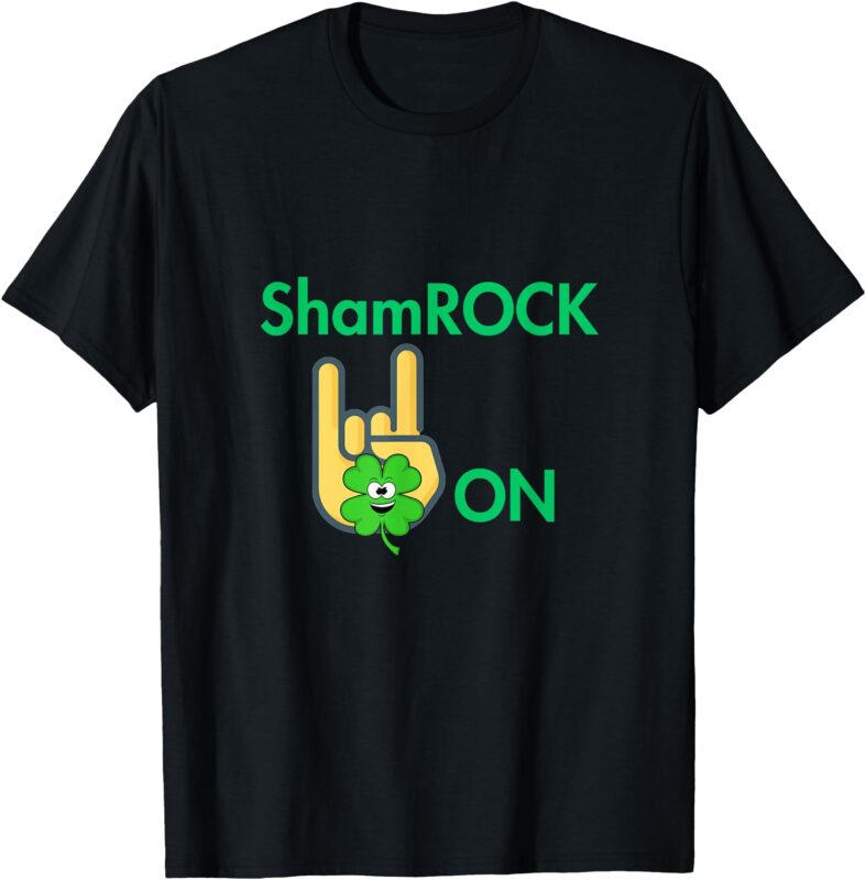 St Patricks Day retro groovy Shamrock Rock ‘n’ Roll T-Shirt