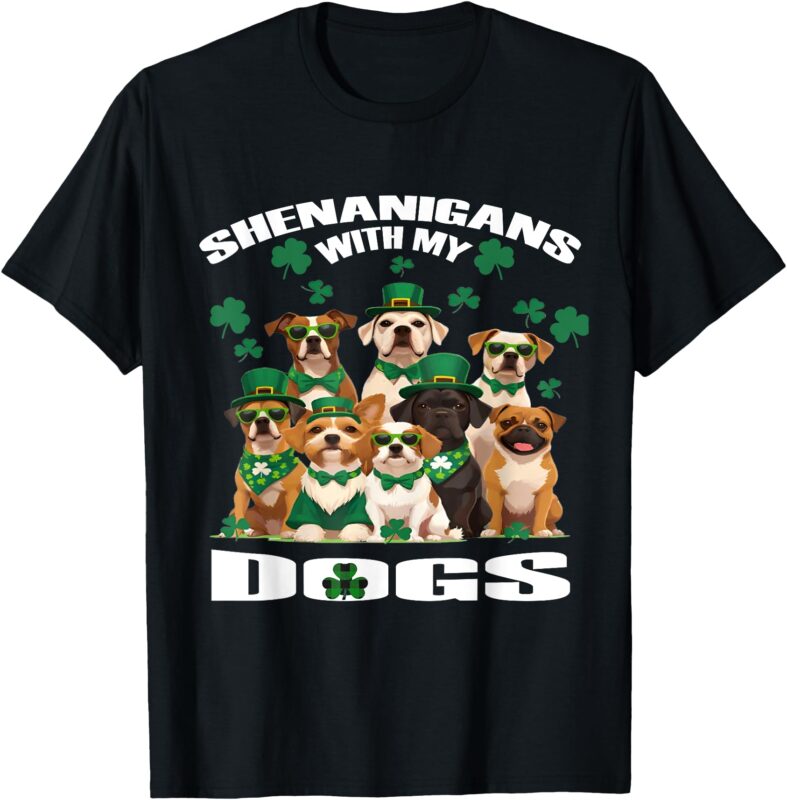 St Patricks Pawtricks Day Dogs Saint Pattys Shamrock Leopard T-Shirt