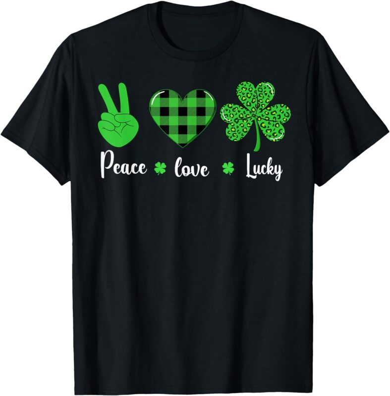 St Patricks day Shamrock leopard lucky love Irish women kids T-Shirt