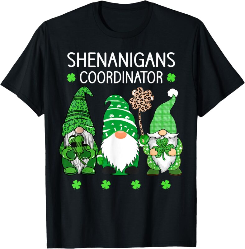 St Patricks day lucky Shamrock Shenanigans gnomes women T-Shirt