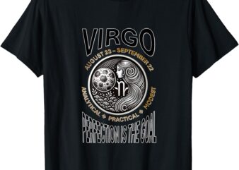 Stylized Virgo Design with Plant Growth & Cosmic Elements T-Shirt