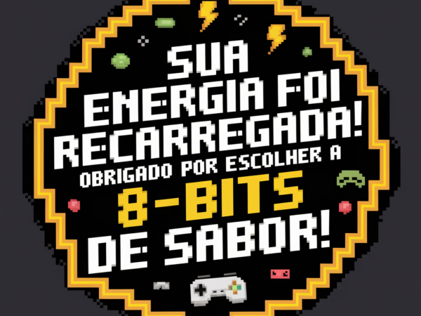 Sua energia foi recarregada! obrigado por escolher a 8-bits de sabor t shirt template vector