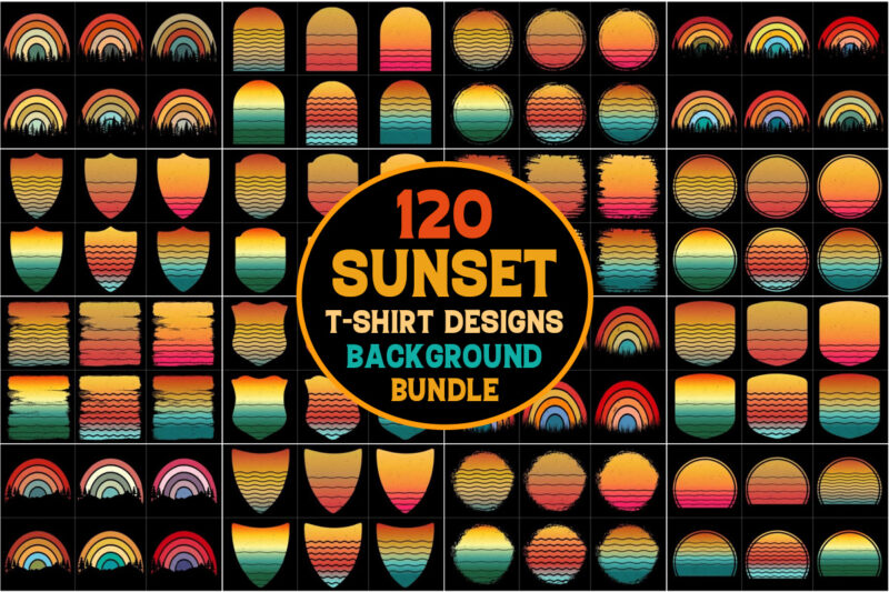 Sunset Grunge Background Bundle