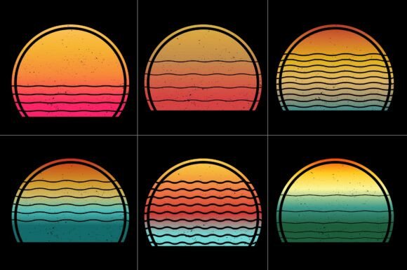 Sunset Grunge Background Bundle