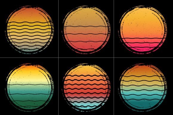 Sunset Grunge Background Bundle