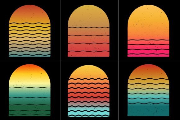 Sunset Grunge Background Bundle