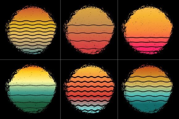 Sunset Grunge Background Bundle