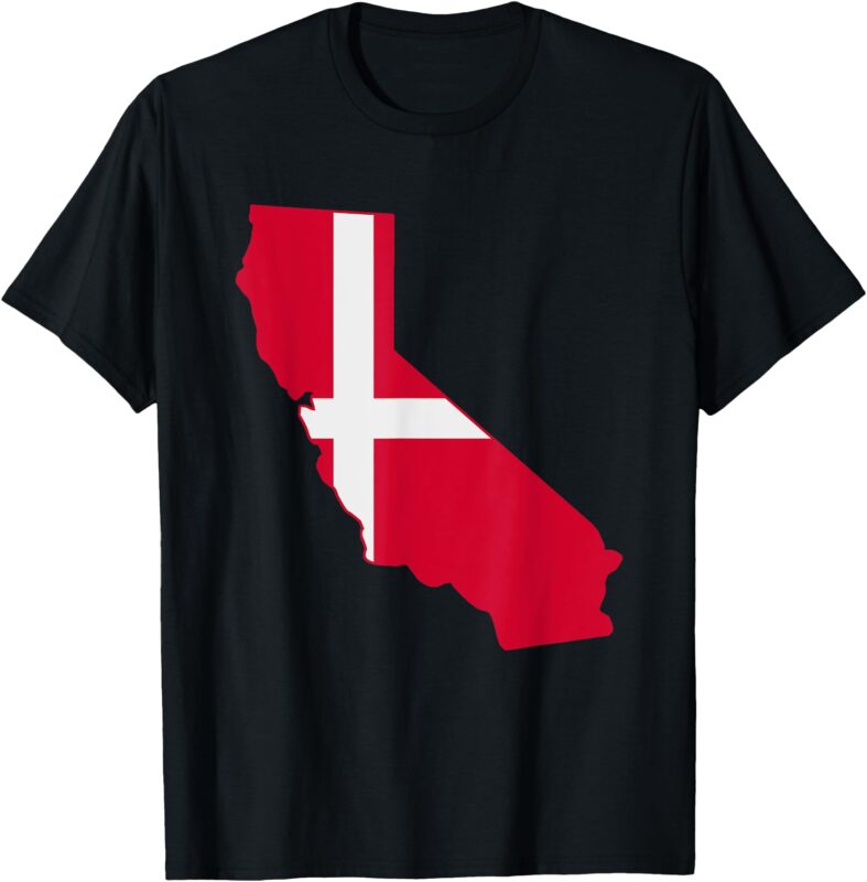 California Denmark Flag Map T-Shirt
