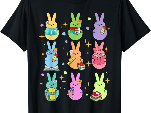 Teacher easter bunny happy easter egg groovy students kids t-shirt
