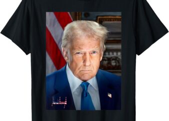 Trump Official Portrait US Flag Signature 4th of July 45 47 T-Shirt