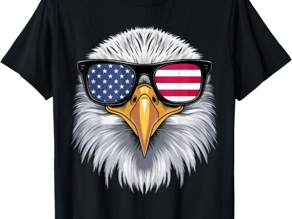 Usa patriotic american flag bald eagle sunglasses july 4th t-shirt