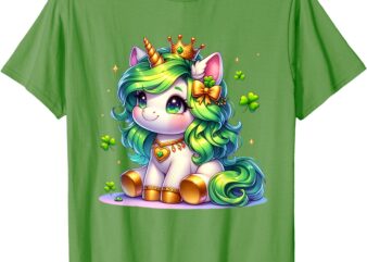 Unicorn St Patricks Day Girls Kids Shamrock Cute Unicorn T-Shirt