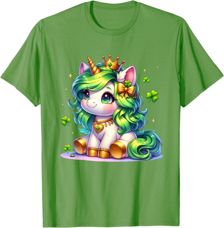 Unicorn St Patricks Day Girls Kids Shamrock Cute Unicorn T-Shirt