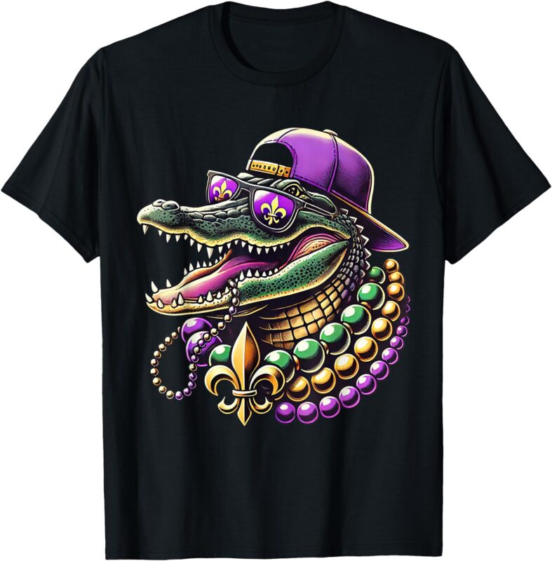 Unisex-Adult Mardi Gras T-Shirt, Black, Small, Short Sleeve, Cotton 65% Polyester 35%, Mardi Gras Themed, Cartoon Pattern, Lightweight