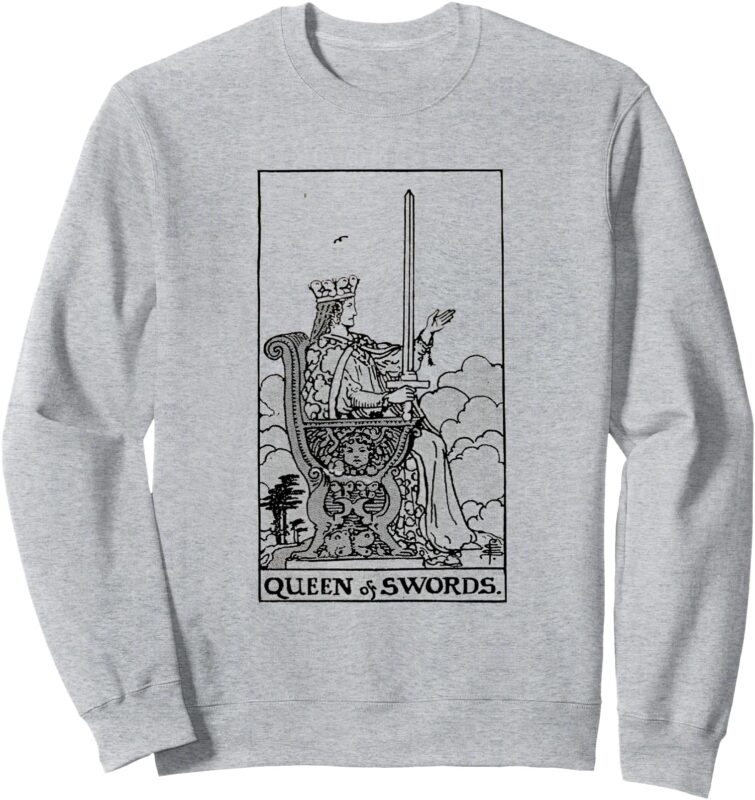 VINTAGE TAROT CARD QUEEN OF SWORDS Sweatshirt