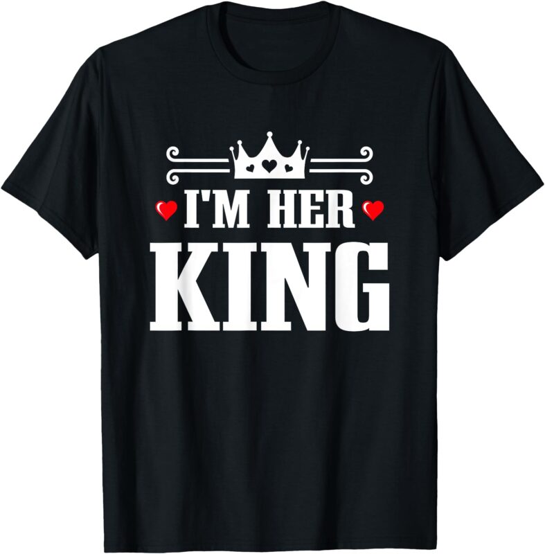 Valentines Couple – Wedding Anniversary – His Queen Her King T-Shirt