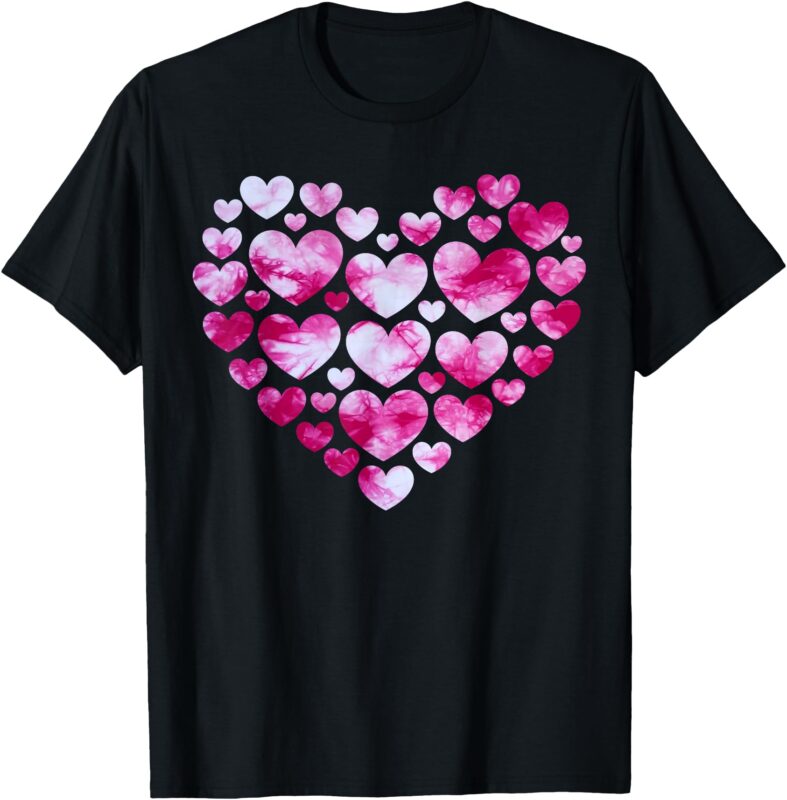Valentines Day Heart Hearts Tie Dye Girls Women Kids Toddler T-Shirt