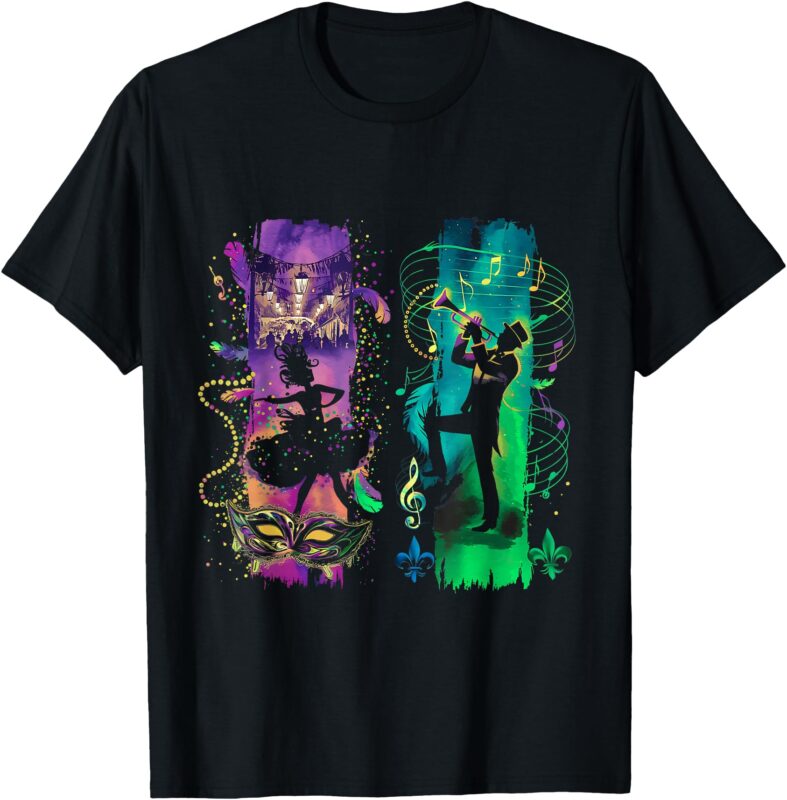 Vibrant Mardi Gras Jazz & Dance New Masquerade Festival T-Shirt