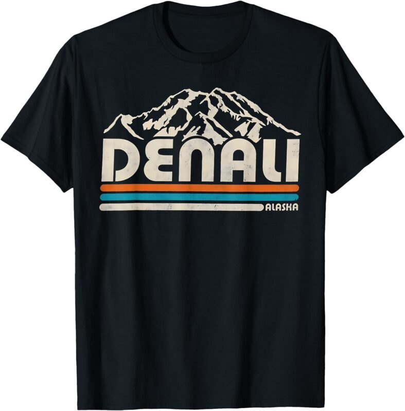 Vintage Denali National Park Alaska Mountains Nature Hiking T-Shirt