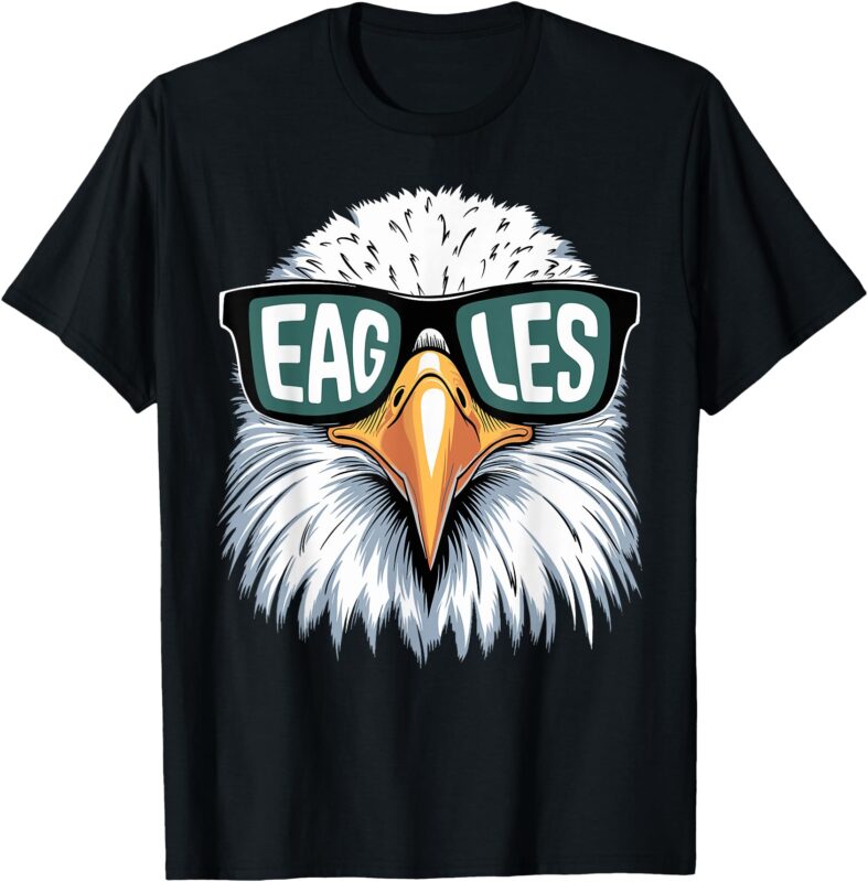 Vintage Eagles With Sunglasses Eagles Flying Bird Cool Face T-Shirt