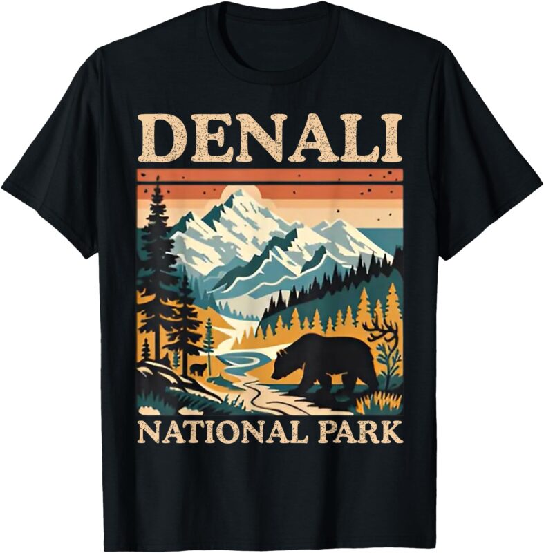 Vintage Mount Denali National Park Retro For Men Women T-Shirt