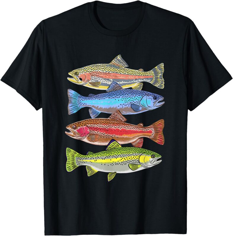 Vintage Rainbow Trout Sweaters For Women & Men Vintage Trout T-Shirt