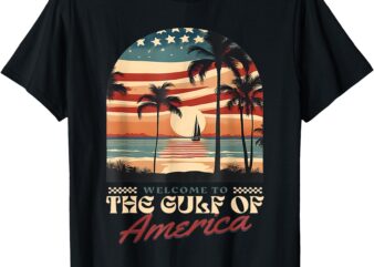 Welcome To America’s Gulf Est 2025 Retro Gulf American Flag T-Shirt