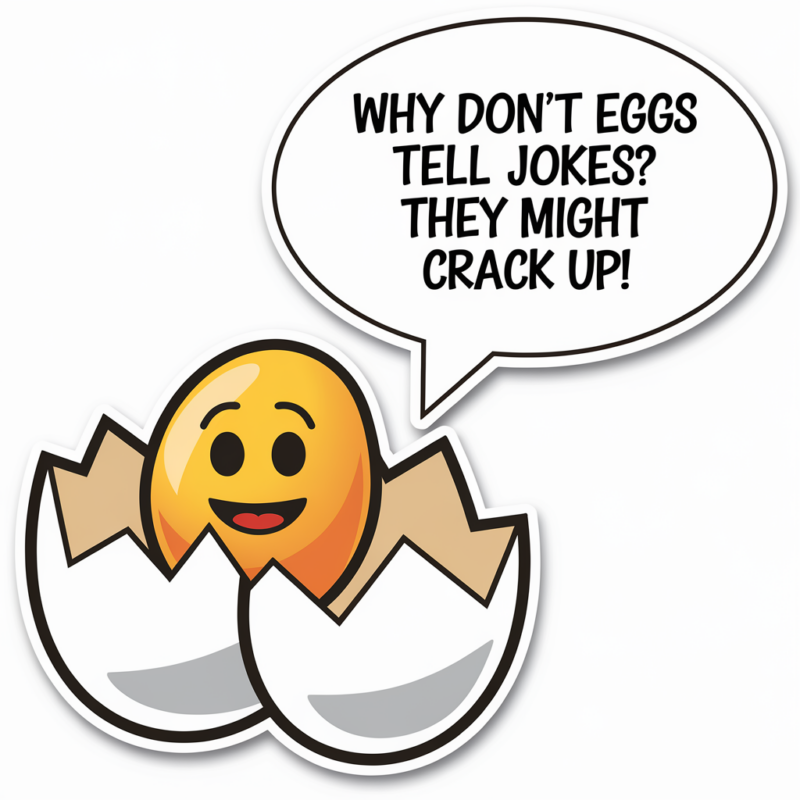 Why don’t eggs tell jokes They might crack up