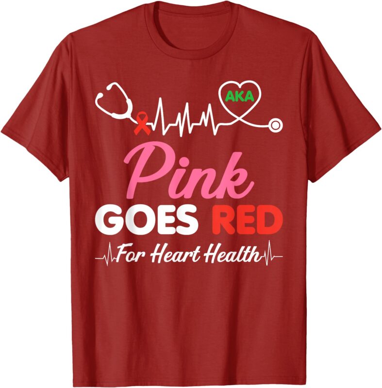 Women Costume Aka Pink Goes Red For Heart Health Awareness T-Shirt
