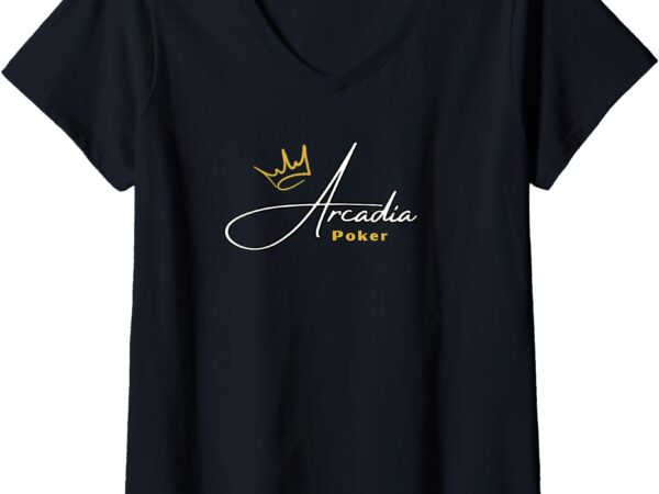 Womens arcadia poker loyalty v-neck t-shirt