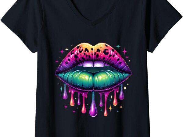 Womens mardi gras outfit costume men women mardi gras lips v-neck t-shirt