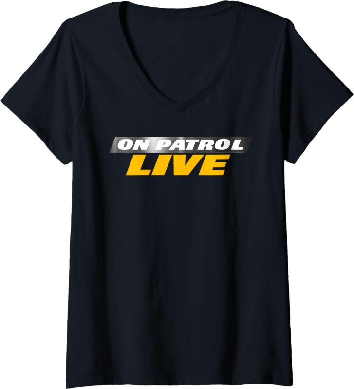 Womens On Patrol Live Logo V-Neck T-Shirt