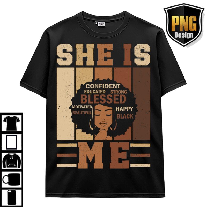 Melanin Black Girl Black History Month American African Culture Pride Juneteenth Design PNG Bundle 4