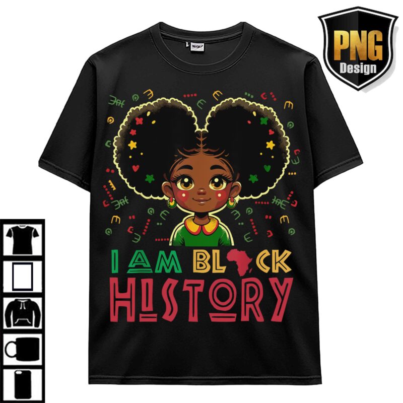 Melanin Black Girl Black History Month American African Culture Pride Juneteenth Design PNG Bundle 4