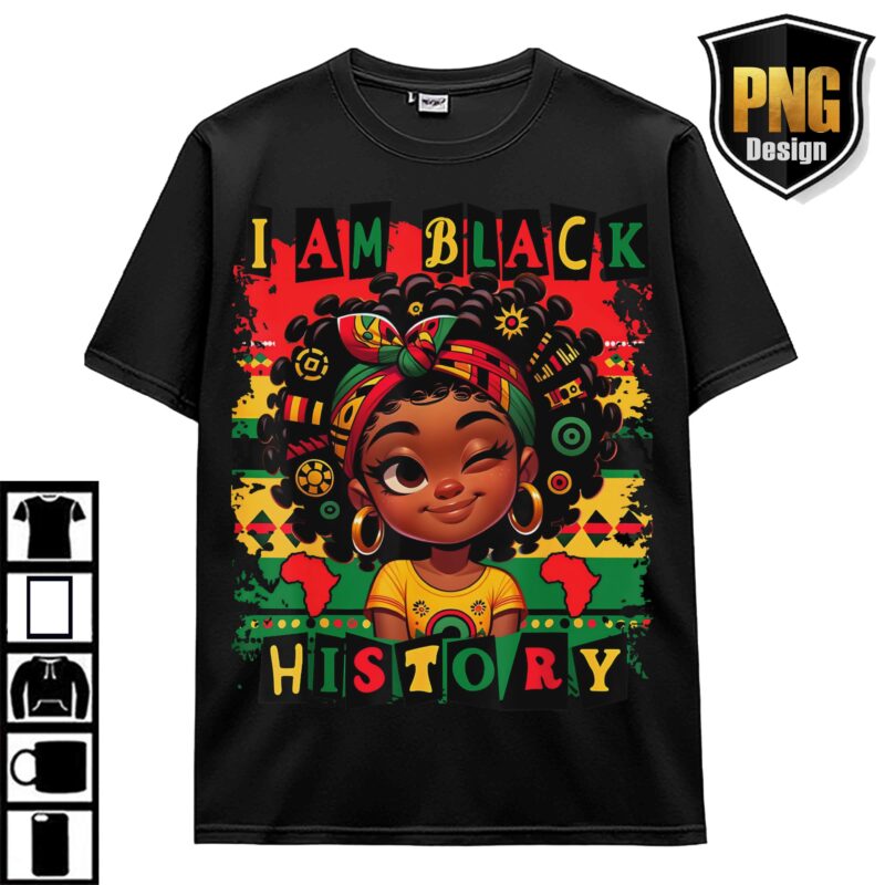 Melanin Black Girl Black History Month American African Culture Pride Juneteenth Design PNG Bundle 4