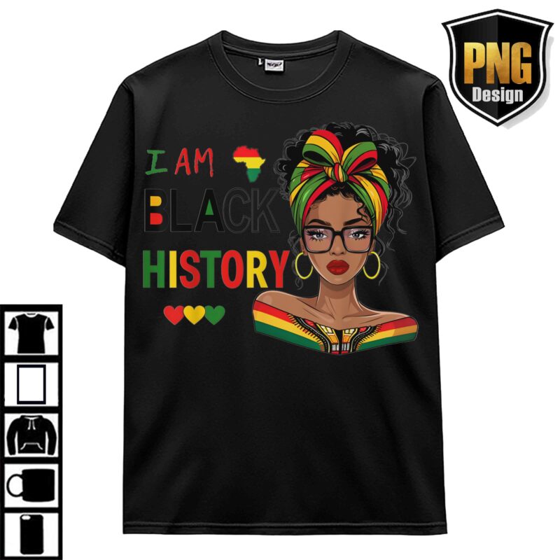 Black History Month American African Culture Pride Melanin Black Girl Juneteenth Design PNG Bundle 5