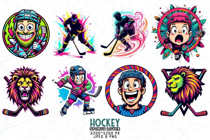 100 Trendy Retro Vintage Hockey Lover t-shirt design bundle